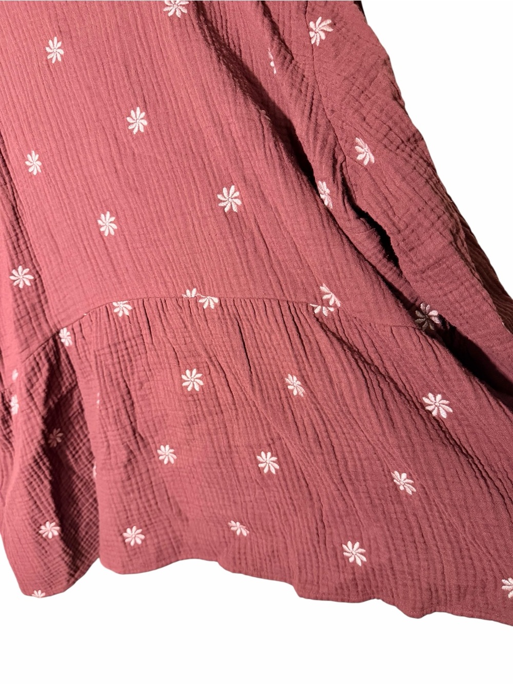 Madewell Dusty Rose Floral Gauze Tunic Top - Picture 3 of 8